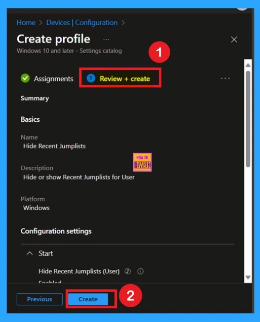 How to Show or Hide Recent Jumplists on Windows Start Menu and Taskbar using Intune Policy 10 How to Show or Hide Recent Jumplists on Windows Start Menu and Taskbar using Intune Policy -Fig.9
