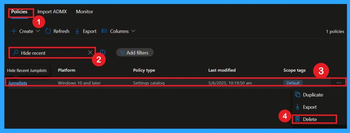 How to Show or Hide Recent Jumplists on Windows Start Menu and Taskbar using Intune Policy 13 How to Show or Hide Recent Jumplists on Windows Start Menu and Taskbar using Intune Policy -Fig.12