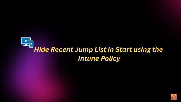 How to Show or Hide Recent Jumplists on Windows Start Menu and Taskbar using Intune Policy 1