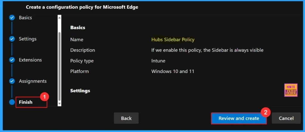 How to Show or Hide Hubs Sidebar Policy in MS Edge Browser using M365 Admin Center - Fig.10