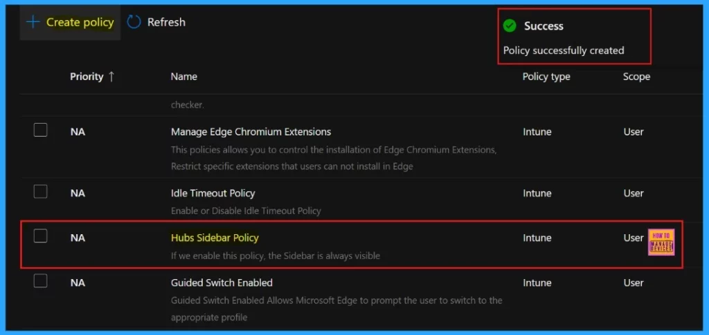 How to Show or Hide Hubs Sidebar Policy in MS Edge Browser using M365 Admin Center - Fig.11