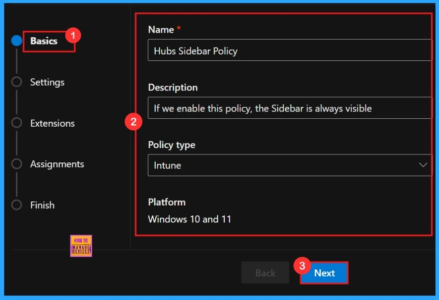 How to Show or Hide Hubs Sidebar Policy in MS Edge Browser using M365 Admin Center - Fig.2