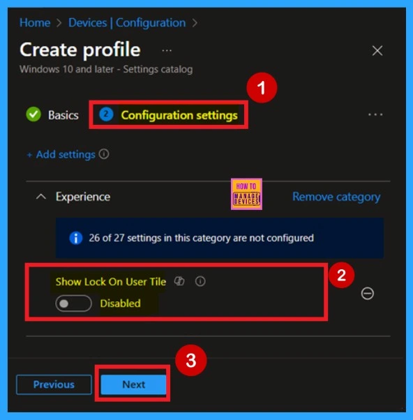 How to Show or Hide Lock Option in User Tile Menu on Windows using Intune Policy - Fig.7