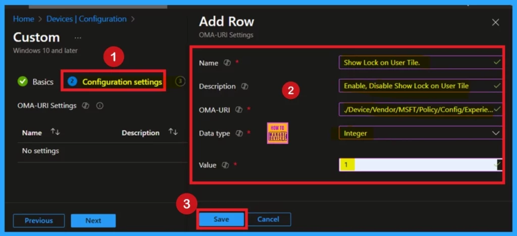 How to Show or Hide Lock Option in User Tile Menu on Windows using Intune Policy - Fig.2