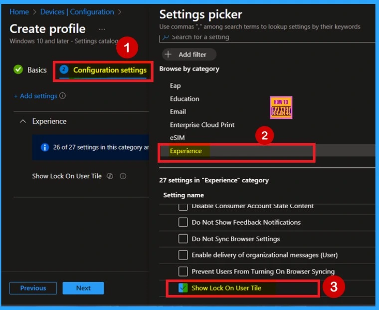 How to Show or Hide Lock Option in User Tile Menu on Windows using Intune Policy - Fig.5