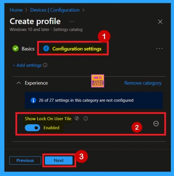 How to Show or Hide Lock Option in User Tile Menu on Windows using Intune Policy - Fig.6