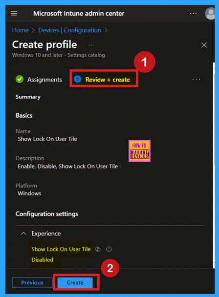 How to Show or Hide Lock Option in User Tile Menu on Windows using Intune Policy - Fig.10