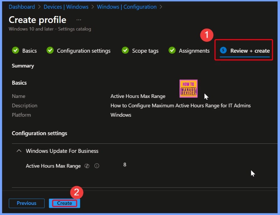 How to Configure Active Hours Max Range Policy using Intune 10 How to Configure Active Hours Max Range Policy using Intune - Fig.10