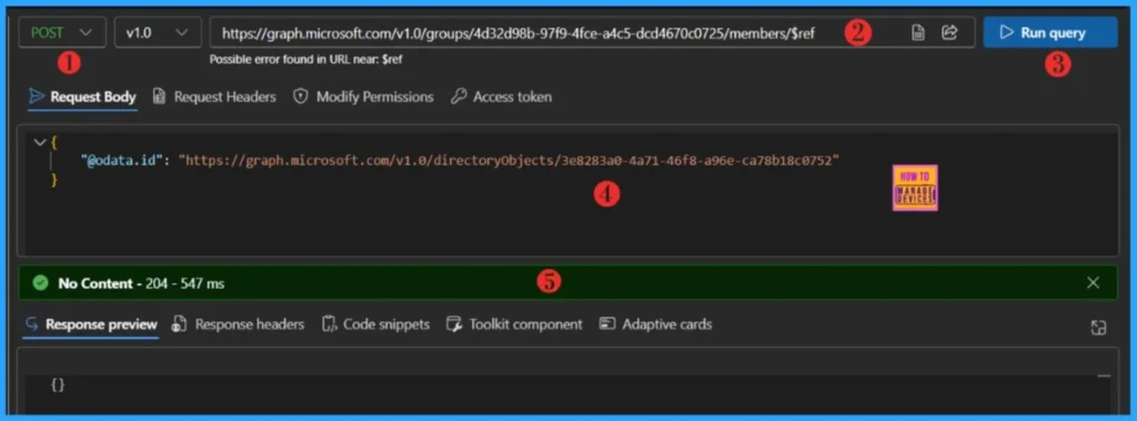 Add Microsoft Entra Users to Group Membership using Microsoft Graph API and PowerShell Script 4 Add Microsoft Entra Users to Group Membership using Microsoft Graph API and PowerShell Script. Fig-04