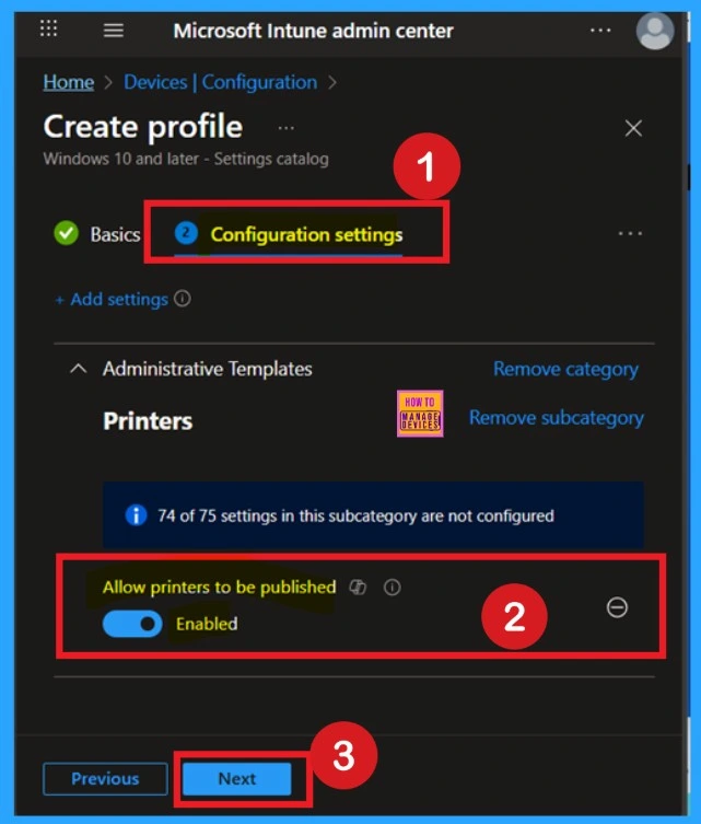 Block Network Printing Restrictions using Intune Settings Device Control Printing Restrictions 7 Block Network Printing Restrictions using Intune Settings Device Control Printing Restrictions -Fig.6