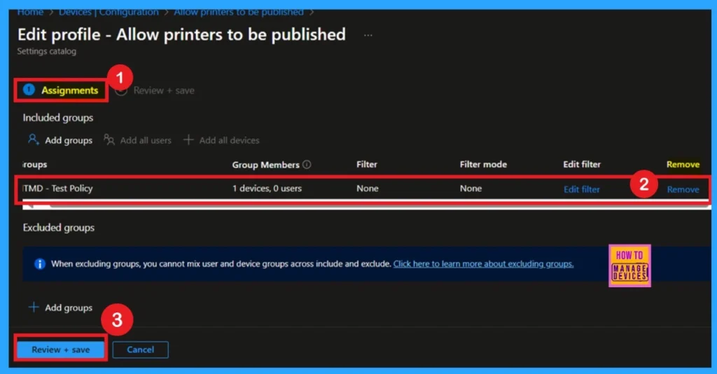 Block Network Printing Restrictions using Intune Settings Device Control Printing Restrictions 14 Block Network Printing Restrictions using Intune Settings Device Control Printing Restrictions -Fig.13