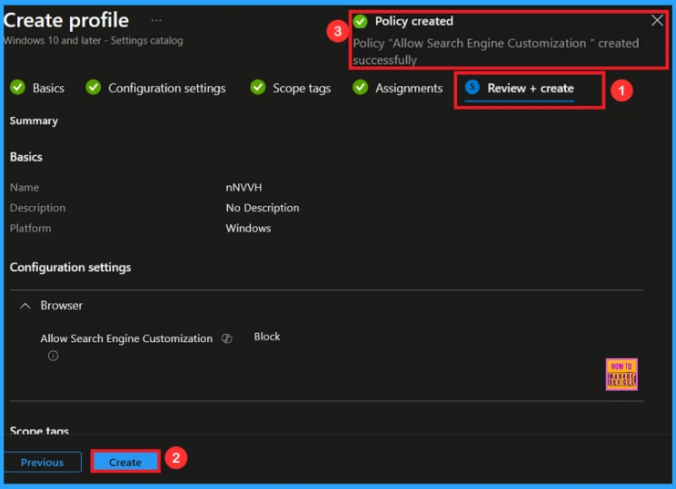 Allow or Block Search Engine Customization using Intune Policy 10 Allow or Block Search Engine Customization using Intune Policy - Fig.9