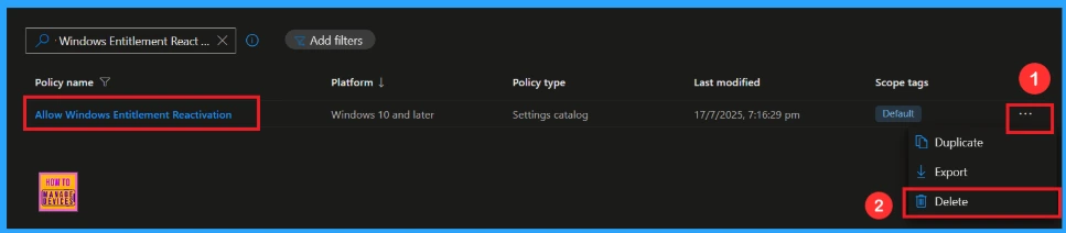 Allow or Block Windows Entitlement Reactivation using Intune Policy 14 Allow or Block Windows Entitlement Reactivation using Intune Policy - Fig.13