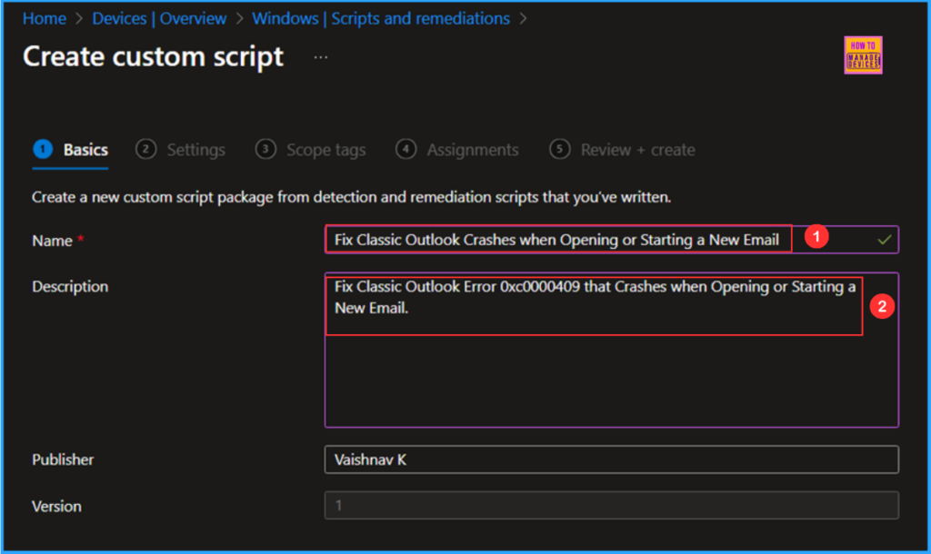 Best way to Fix Classic Outlook Crashes using Intune PowerShell Remediation Script 3 Best way to Fix Classic Outlook Crashes using Intune PowerShell Remediation Script. Fig. 3