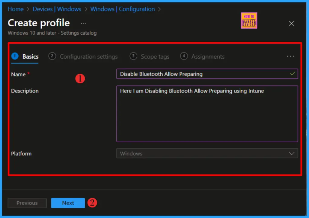 How to Enable or Disable Bluetooth Allow Preparing using Intune Policy Settings Catalog 4 How to Enable or Disable Bluetooth Allow Preparing using Intune Policy Settings Catalog- Fig-04