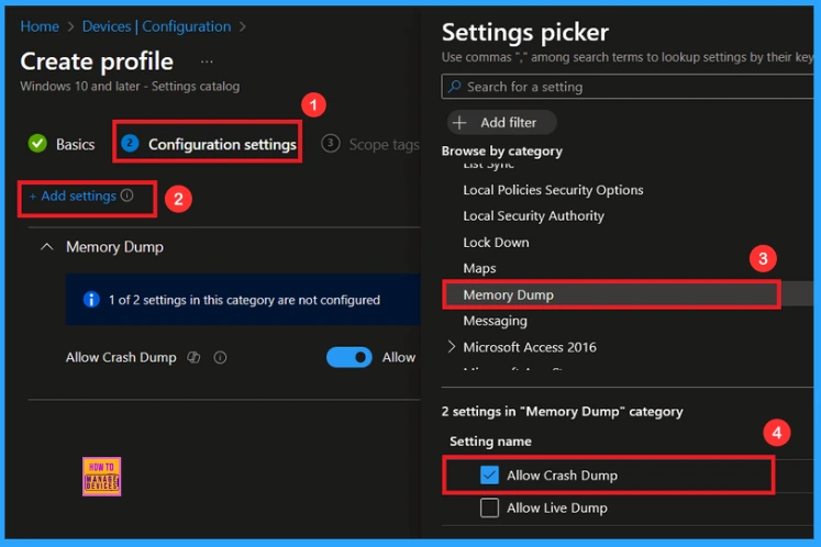 Enable Crash Dump Policy in Windows for Saves Memory Data using Intune 4 Enable Crash Dump Policy in Windows for Saves Memory Data using Intune - Fig.3