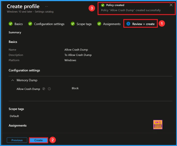 Enable Crash Dump Policy in Windows for Saves Memory Data using Intune 9 Enable Crash Dump Policy in Windows for Saves Memory Data using Intune - Fig.8