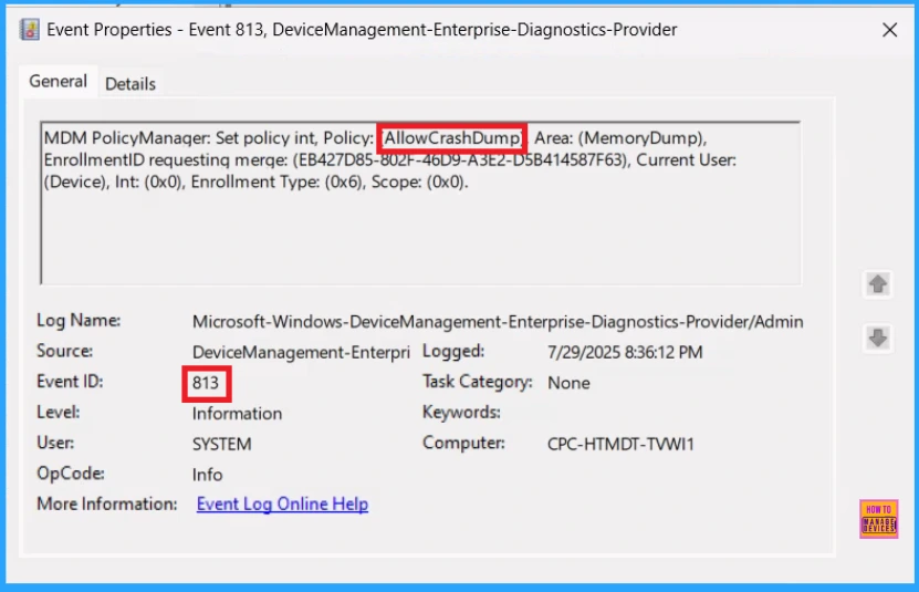 Enable Crash Dump Policy in Windows for Saves Memory Data using Intune 11 Enable Crash Dump Policy in Windows for Saves Memory Data using Intune - Fig.10