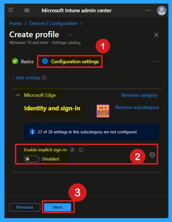 Enable Disable Implicit Sign-in Policy in Microsoft Edge Browser using Intune Policy 4 Enable Disable Implicit Sign-in Policy in Microsoft Edge Browser using Intune Policy - Fig.4