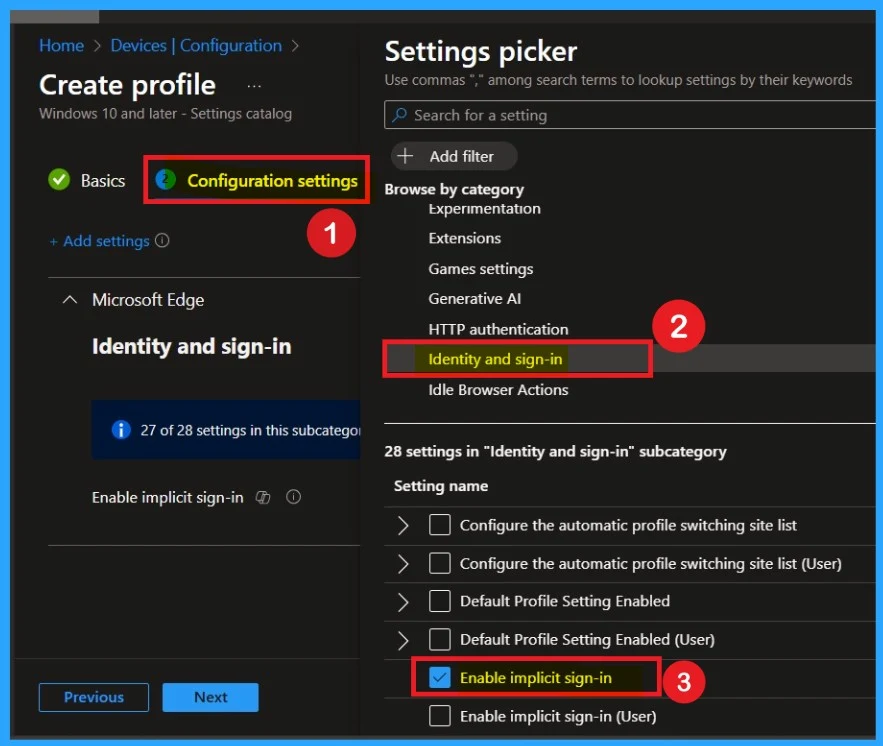 Enable Disable Implicit Sign-in Policy in Microsoft Edge Browser using Intune Policy 3 Enable Disable Implicit Sign-in Policy in Microsoft Edge Browser using Intune Policy - Fig.3