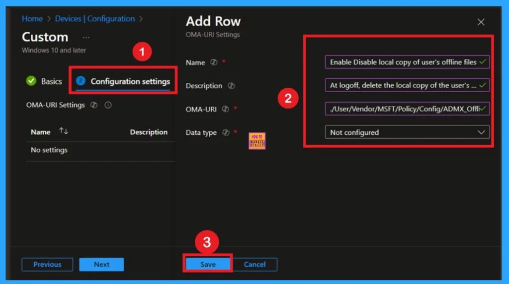 Enable Disable Local Copy of User's Offline Files Policy using Intune 14 Enable Disable Local Copy of User's Offline Files Policy using Intune - Fig. 13