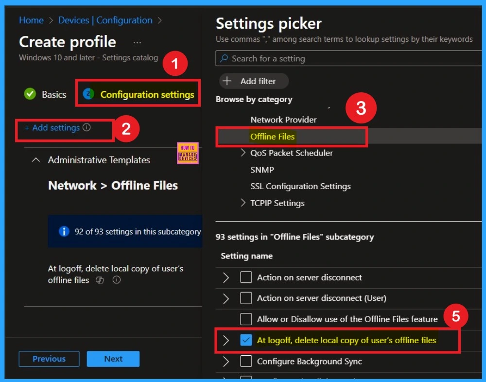 Enable Disable Local Copy of User's Offline Files Policy using Intune 4 Enable Disable Local Copy of User's Offline Files Policy using Intune - Fig. 4