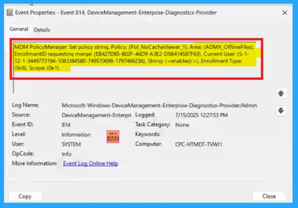 Enable Disable Local Copy of User's Offline Files Policy using Intune 11 Enable Disable Local Copy of User's Offline Files Policy using Intune - Fig. 11