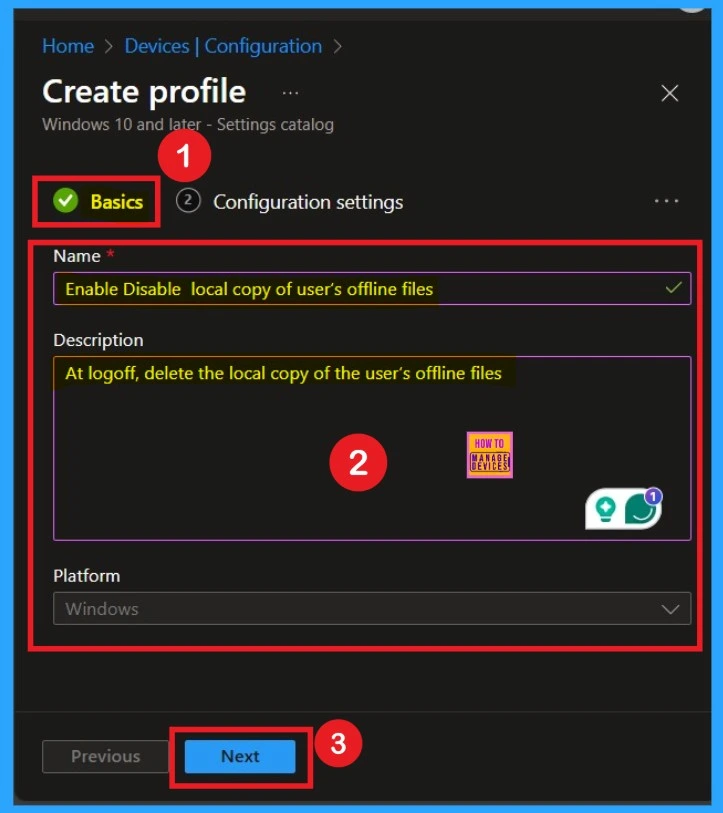 Enable Disable Local Copy of User's Offline Files Policy using Intune 3 Enable Disable Local Copy of User's Offline Files Policy using Intune - Fig. 3