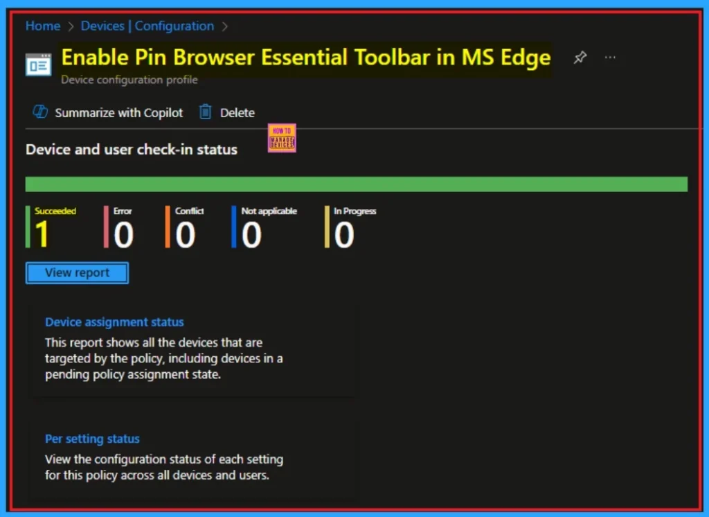 Enable Pin Browser Essential Toolbar in MS Edge for Monitor Performance using Intune 10 Enable Pin Browser Essential Toolbar in MS Edge for Monitor Performance using Intune - Fig.10