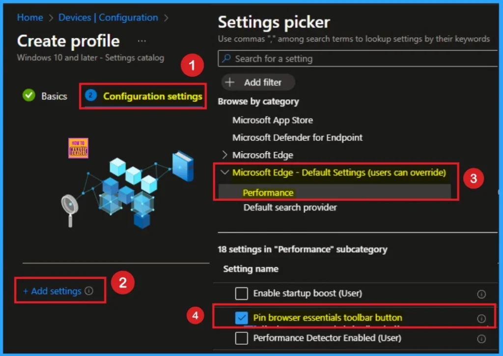 Enable Pin Browser Essential Toolbar in MS Edge for Monitor Performance using Intune 4 Enable Pin Browser Essential Toolbar in MS Edge for Monitor Performance using Intune - Fig.4