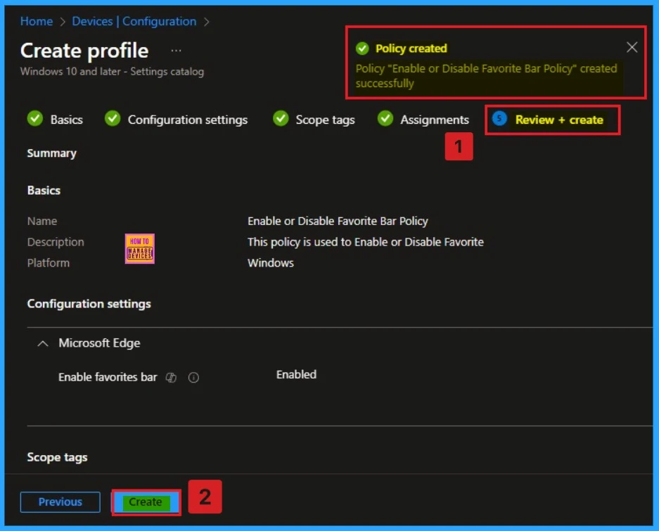 Enable or Disable Favorites Bar Policy in MS Edge Browser using Intune 9 Enable or Disable Favorites Bar Policy in MS Edge Browser using Intune - Fig.9