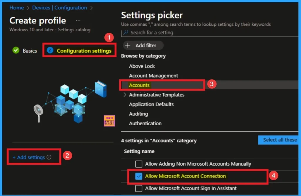 Enable or Disable Microsoft Account Connection Policy using Intune 5 Enable or Disable Microsoft Account Connection Policy using Intune - Fig.5