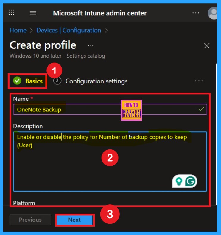 Enable or Disable OneNote Backup Copies to Keep Policy in MS Intune 3 Enable or Disable OneNote Backup Copies to Keep Policy in MS Intune -Fig.2