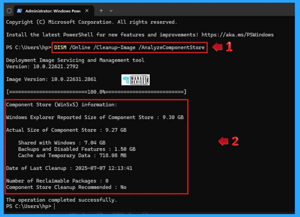 How to Analyse and Clean up Component Store WinSxS Folder in Windows 11 4 How to Analyse and Clean Up Component Store WinSxS folder in Windows 11 - Fig. 3