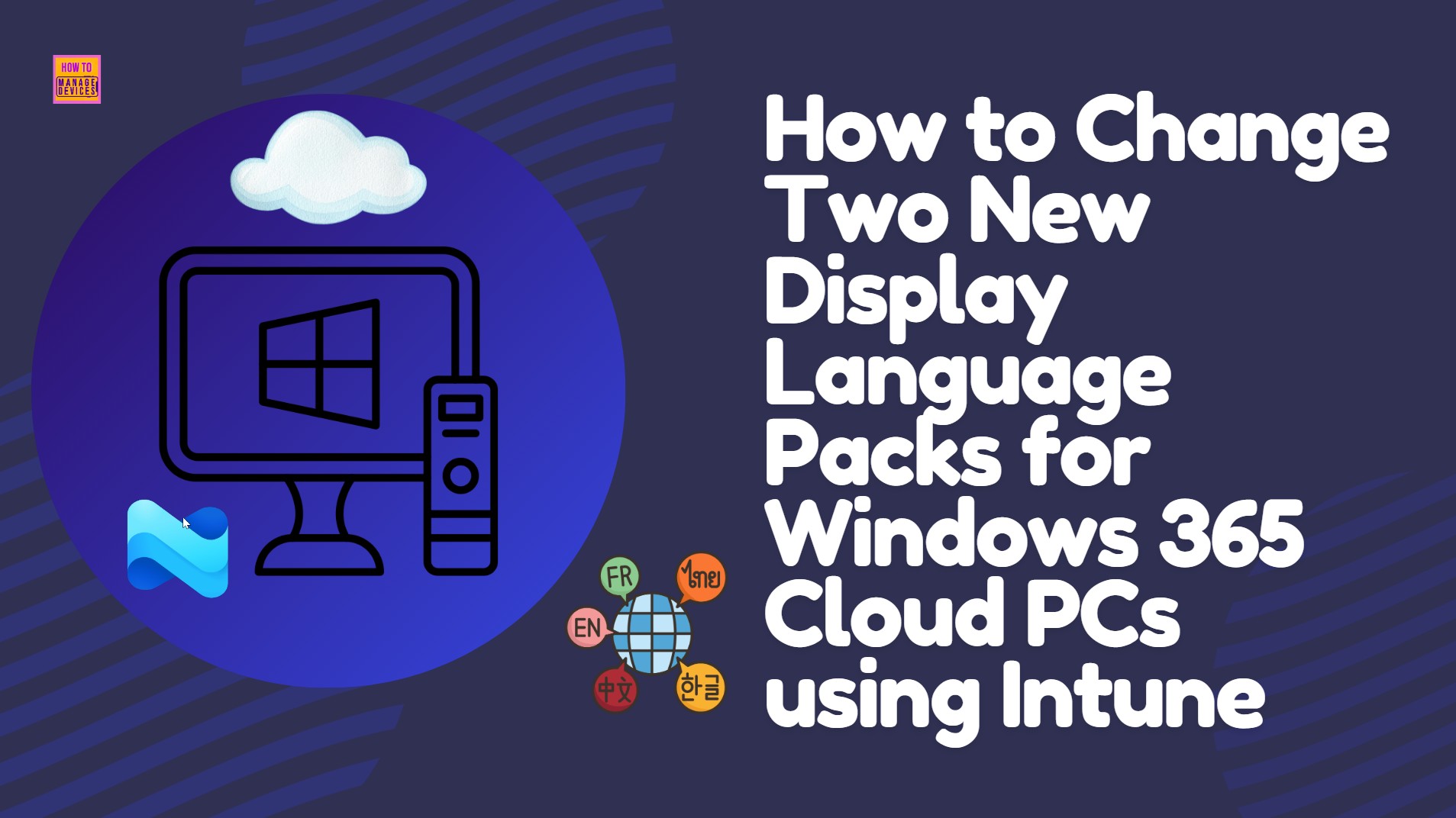 How to Change Two New Display Language Packs for Windows 365 Cloud PCs using Intune. Fig. 1