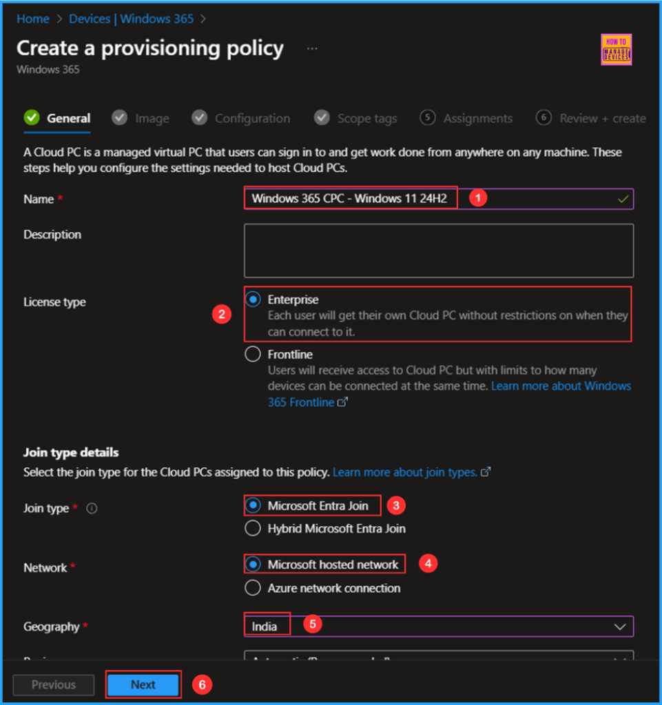 How to Create a New Windows 365 Provisioning Policy in Intune 10 How to Create a New Windows 365 Provisioning policy in Intune. Fig. 7