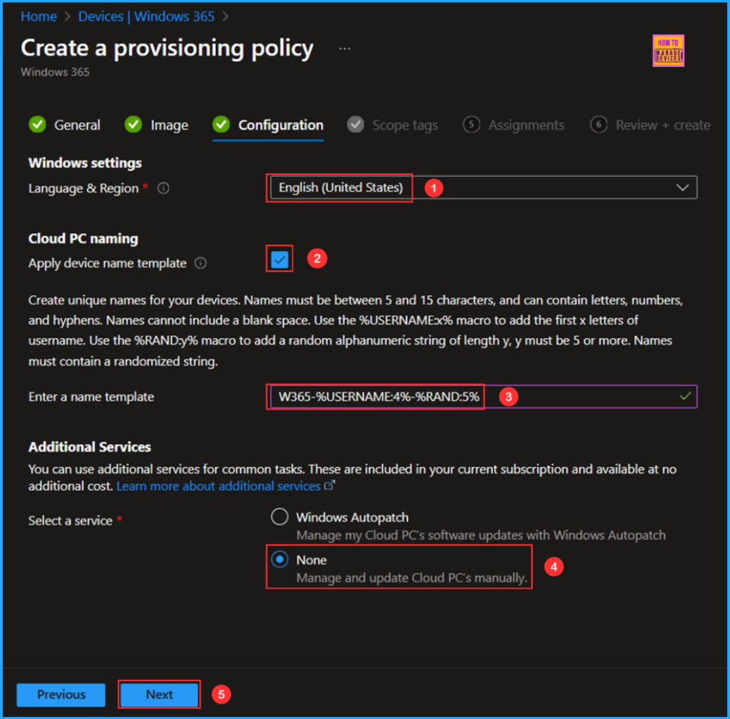 How to Create a New Windows 365 Provisioning Policy in Intune 12 How to Create a New Windows 365 Provisioning policy in Intune. Fig. 9