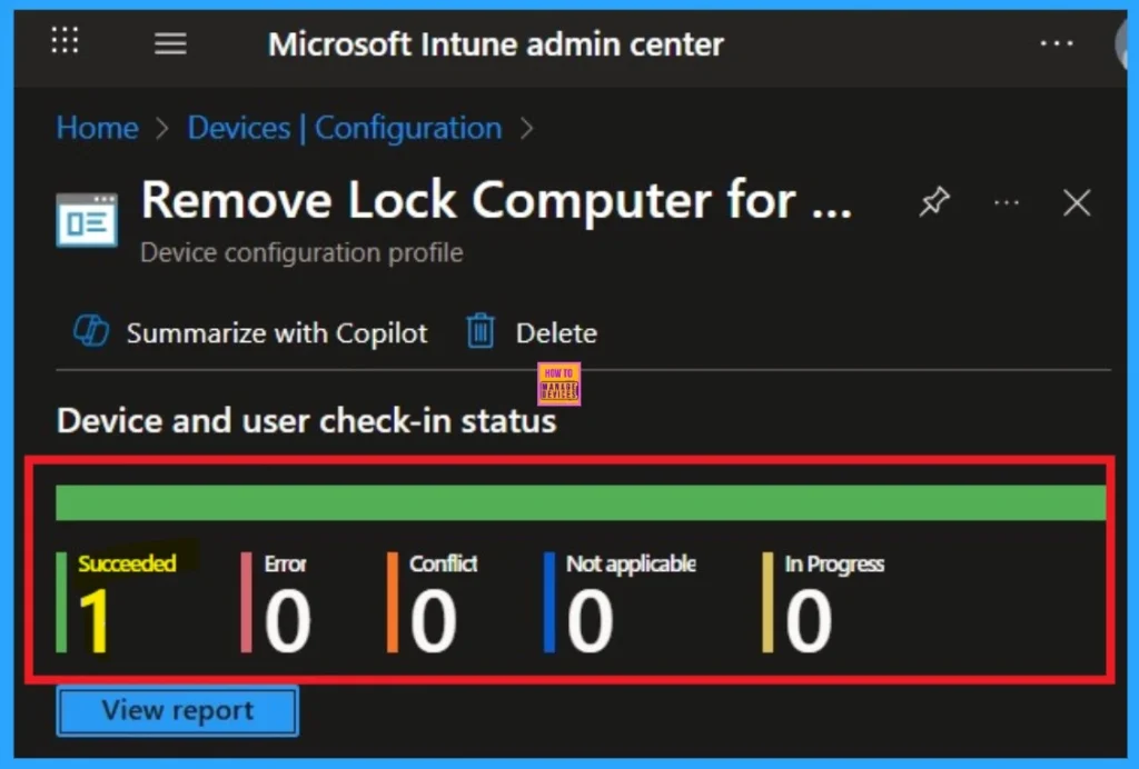 Control System Lock Screen Policy for Users with Intune 10 Control System Lock Screen Policy for Users with Intune -Fig. 10