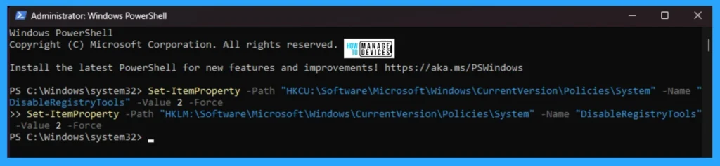 How to Block Registry Editor in Windows Devices using PowerShell Script Group Policy and Intune Policy 7 How to Block Registry Editor in Windows Devices using PowerShell Script Group Policy and Intune Policy - Fig. 6