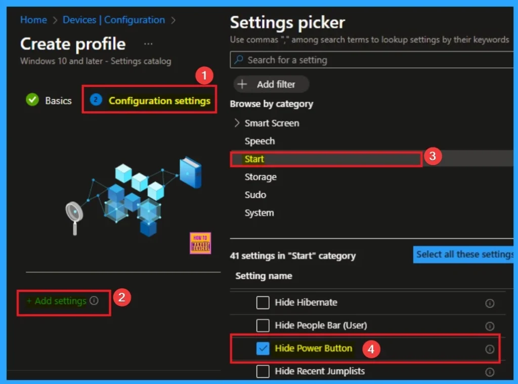 How to Hide Shutdown Restart Sleep and Hibernate from Start Menu using Intune Policy 6 How to Hide Shutdown Restart Sleep and Hibernate from Start Menu using Intune Policy - Fig.6