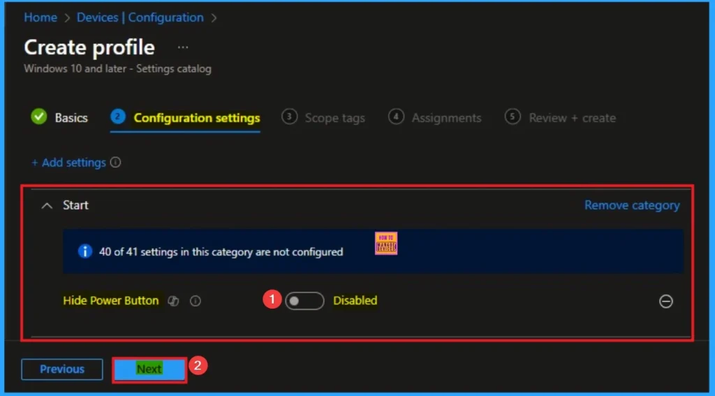 How to Hide Shutdown Restart Sleep and Hibernate from Start Menu using Intune Policy 7 How to Hide Shutdown Restart Sleep and Hibernate from Start Menu using Intune Policy - Fig.7