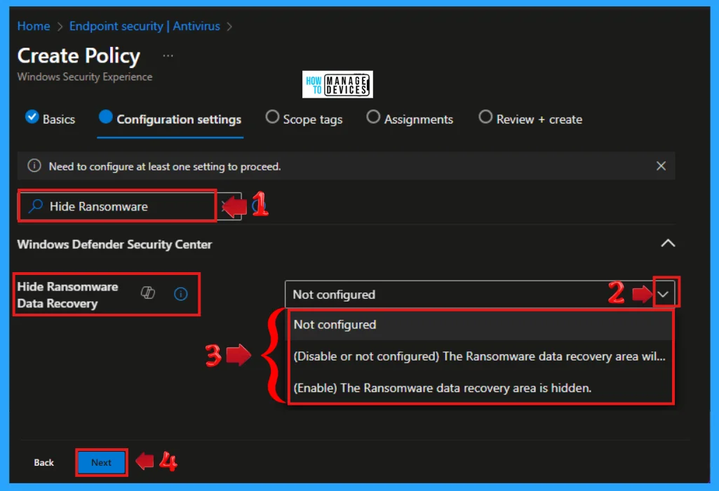 Managing Visibility of the Ransomware Data Recovery Area in Windows Security 15 Managing Visibility of the Ransomware Data Recovery Area in Windows Security - Fig. 14