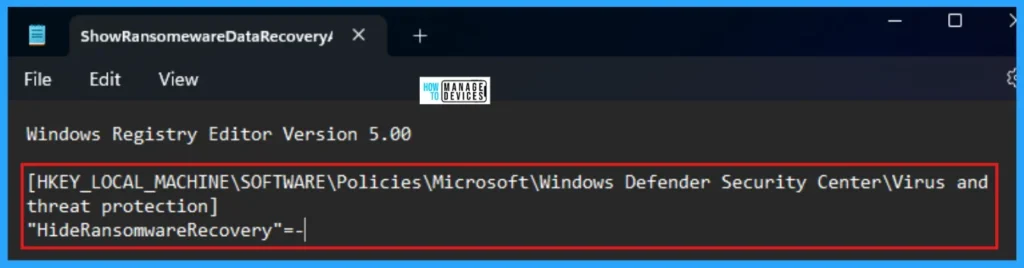 Managing Visibility of the Ransomware Data Recovery Area in Windows Security 10 Managing Visibility of the Ransomware Data Recovery Area in Windows Security - Fig. 9