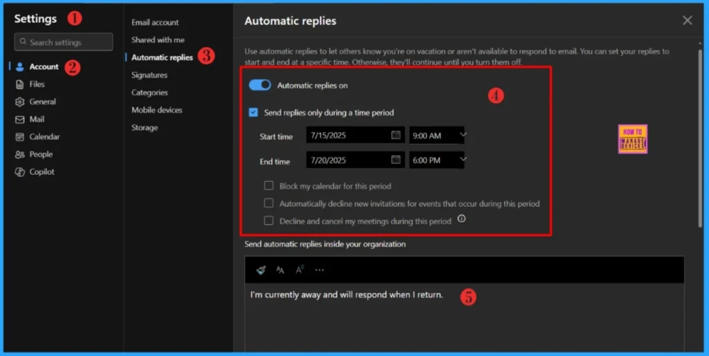 How to Manage Outlook Out of Office Settings using Microsoft Graph API and PowerShell- A Complete Automation Guide 4 How to Manage Outlook Out Of Office Settings Using Microsoft Graph API & PowerShell- A Complete Automation Guide. Fig-04