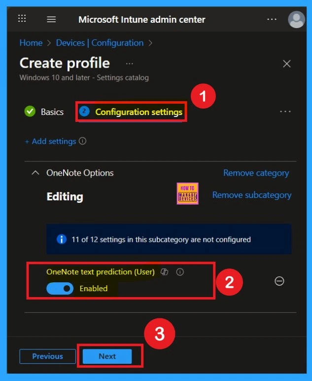 OneNote Text Prediction for user Policy Deployment using Intune 6 OneNote Text Prediction for user Policy Deployment using Intune -Fig.5