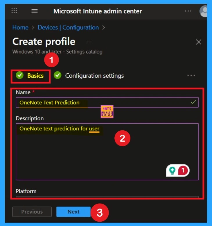 OneNote Text Prediction for user Policy Deployment using Intune 3 OneNote Text Prediction for user Policy Deployment using Intune -Fig.2