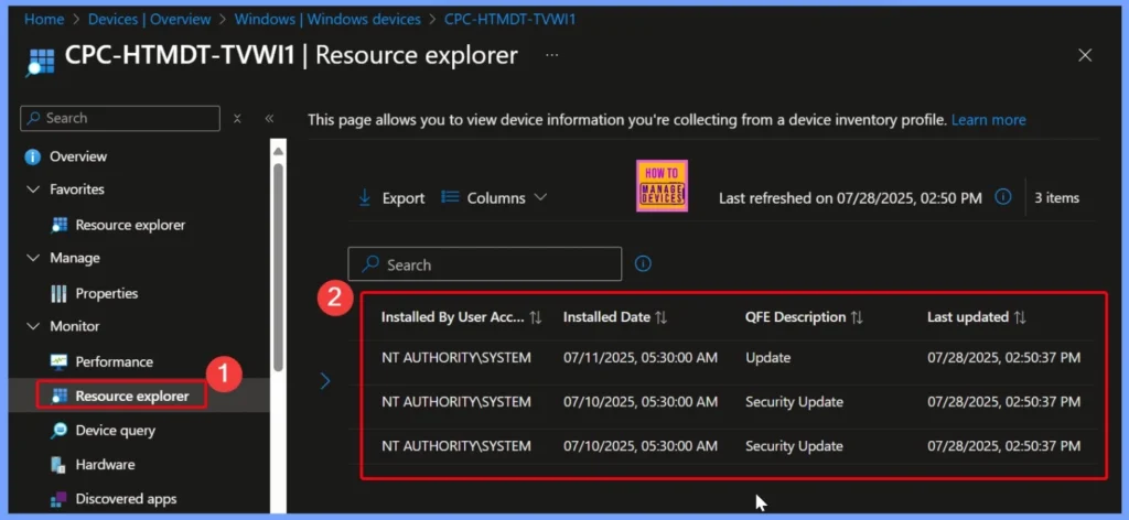 How to Track Windows Security Patch Installation Details using Intune Inventory 12 How to Track Windows Security Patch Installation Details using Intune Inventory - Fig.12