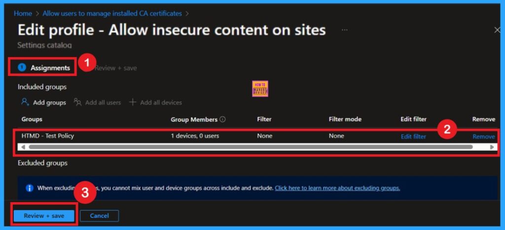 Allow or Block Insecure Content on Sites for MS Edge using Intune Policy 12 Allow or Block Insecure Content on Sites for MS Edge using Intune Policy - Fig.12