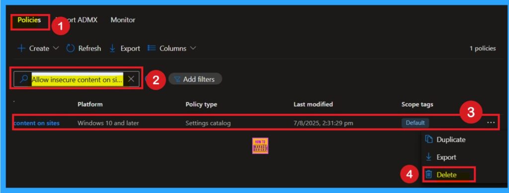 Allow or Block Insecure Content on Sites for MS Edge using Intune Policy 11 Allow or Block Insecure Content on Sites for MS Edge using Intune Policy - Fig.11