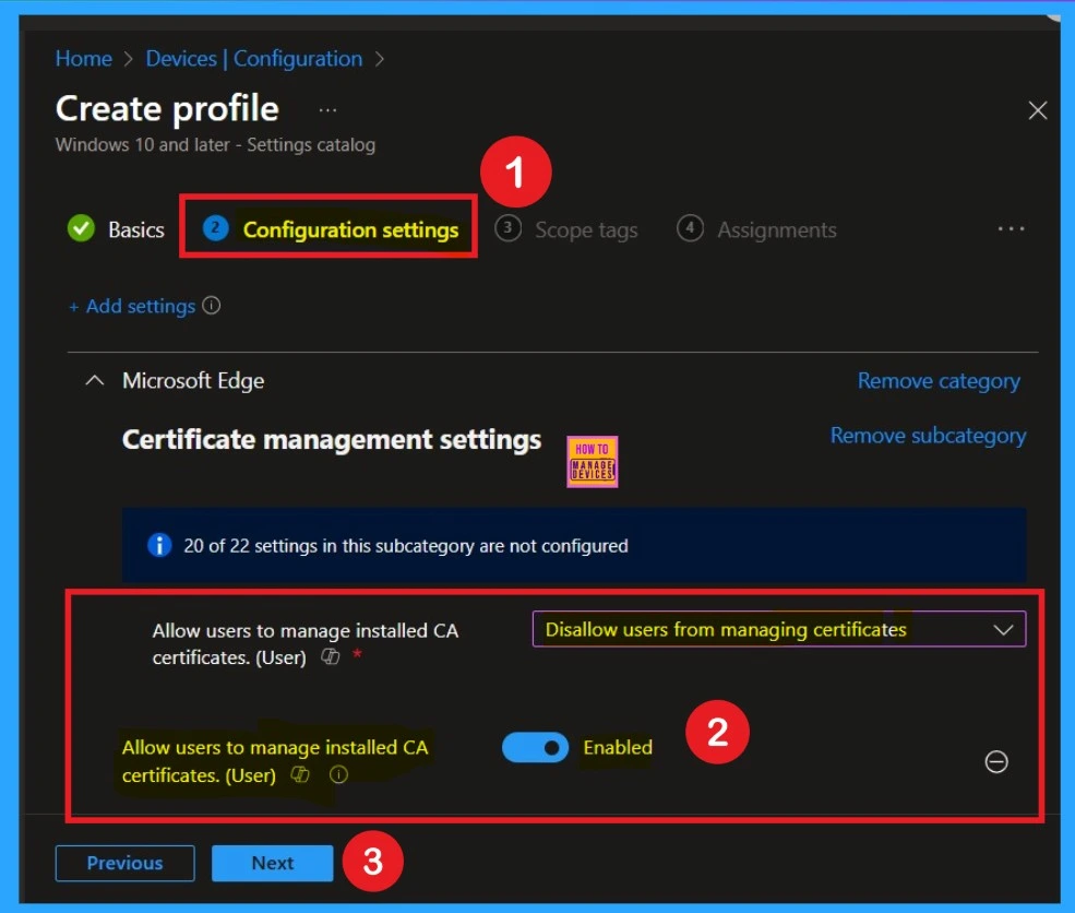 Allow or Disallow users to Manage Installed CA Certificates for user 5 Allow or Disallow users to Manage Installed CA Certificates for user -Fig.5